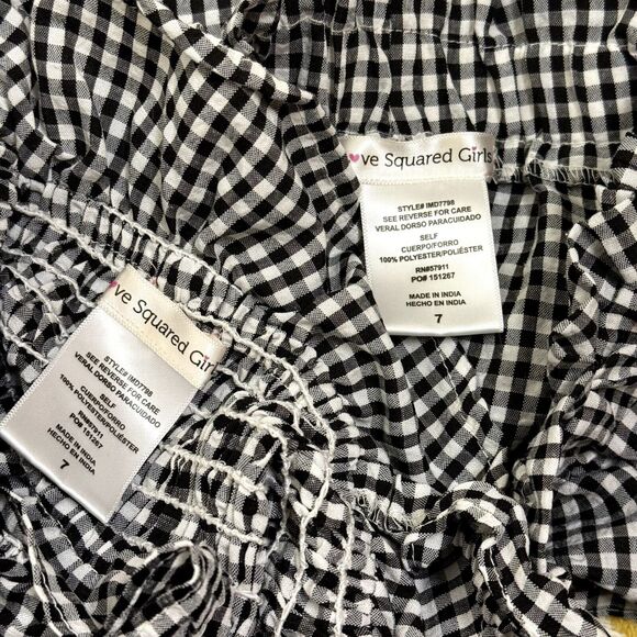 Love Squared Girls Smocked Crop Top Pants Set Gingham Check Ruffle 7 - Picture 6 of 7